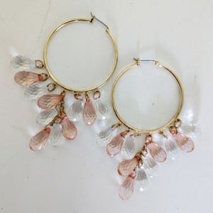 Crystal Peach Chandelier Earrings